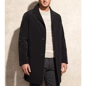 Calvin Klein Men’s Black Single Breasted Raincoat Overcoat Size 50L